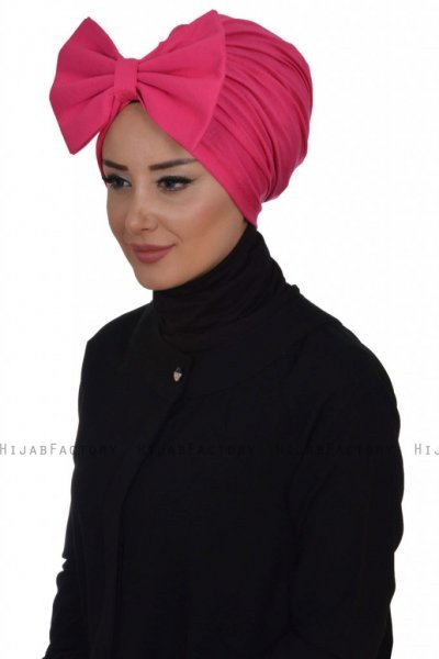 Julia - Turbante De Algodón Fucsia - Ayse Turban