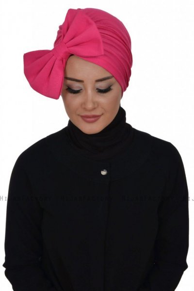 Julia - Turbante De Algodón Fucsia - Ayse Turban