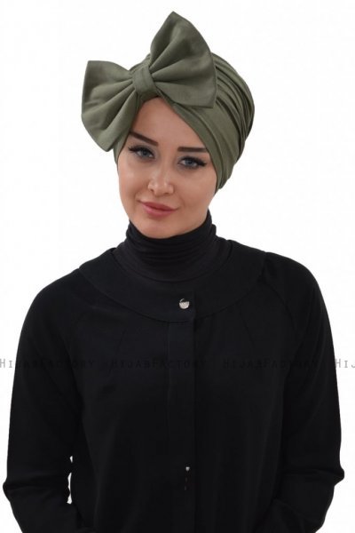 Julia - Turbante De Algodón Caqui - Ayse Turban