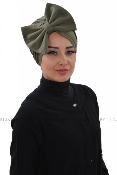 Julia - Turbante De Algodón Caqui - Ayse Turban