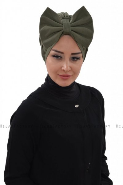 Julia - Turbante De Algodón Caqui - Ayse Turban