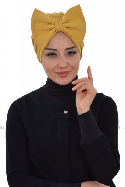 Julia - Turbante De Algodón Mostaza - Ayse Turban