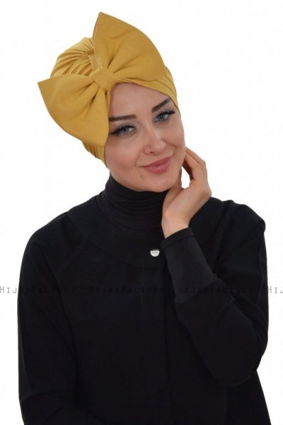Julia - Turbante De Algodón Mostaza - Ayse Turban