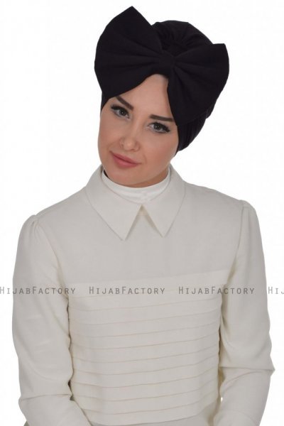 Julia - Turbante De Algodón Negro - Ayse Turban