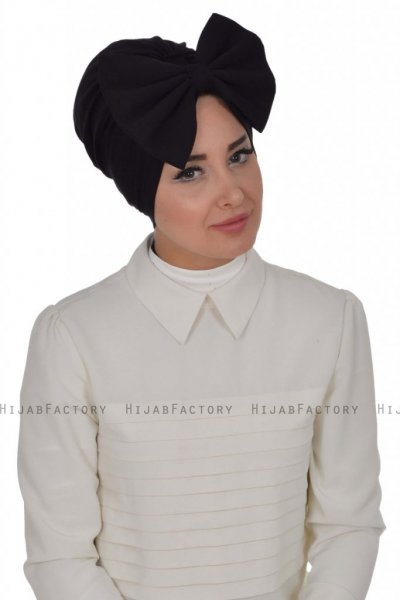 Julia - Turbante De Algodón Negro - Ayse Turban
