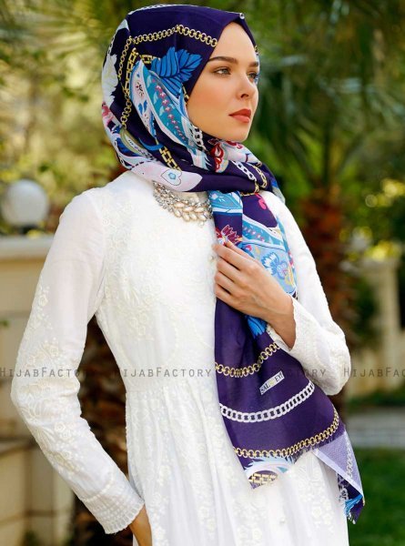 Jumana - Hijab Estampado Púrpura - Sal Evi