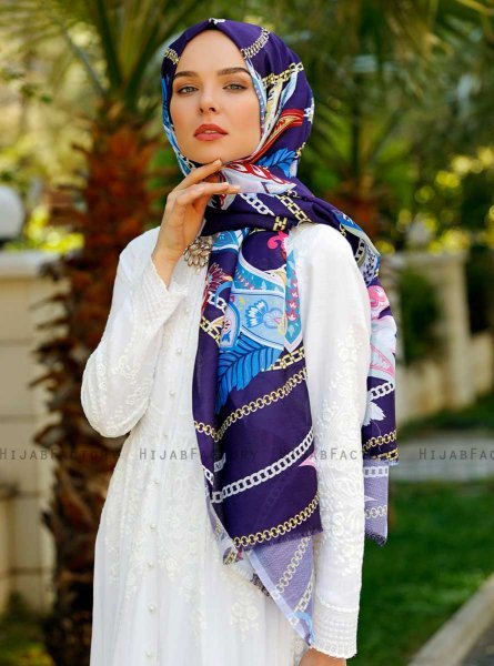 Jumana - Hijab Estampado Púrpura - Sal Evi