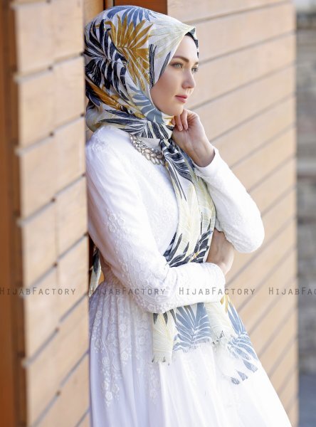 Dounia - Hijab Estampado Mostaza