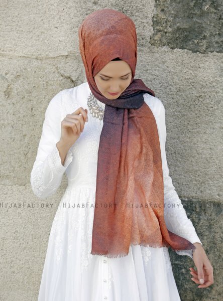 Dounia - Hijab Estampado Ladrillo