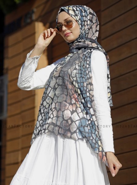Dounia - Hijab Estampado Piedra