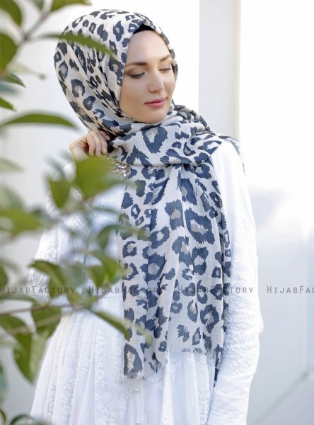 Dounia - Hijab Estampado Marrón