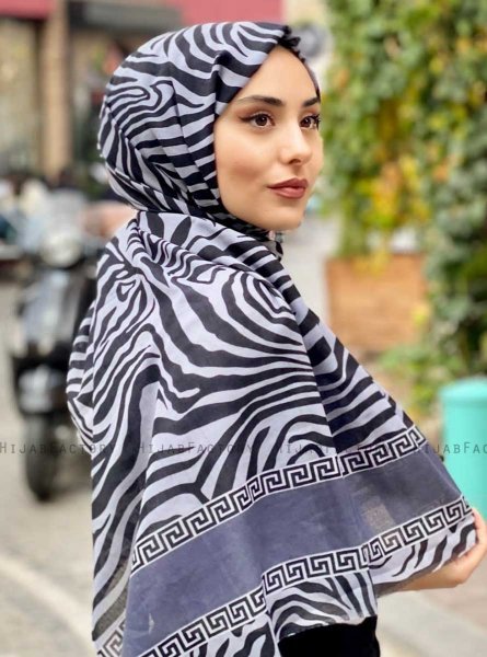 Kadifa - Hijab Estampado De Algodón Gris - Mirach