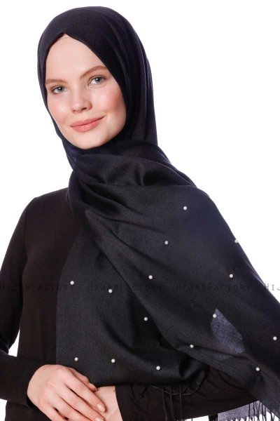 Kadri - Hijab Negro Con Perlas - Özsoy