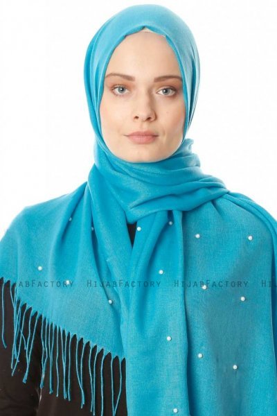 Kadri - Hijab Turquesa Con Perlas - Özsoy