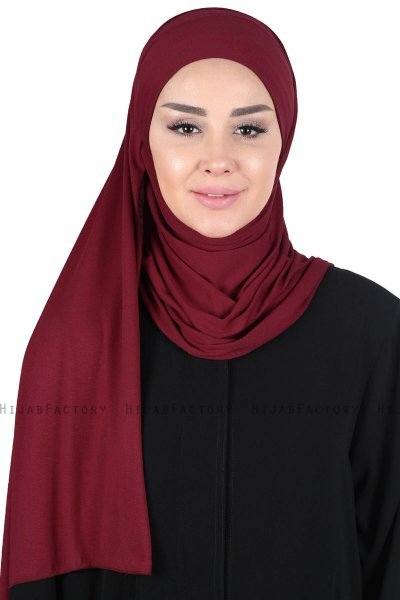 Kaisa - Hijab De Algodón Práctico Burdeos