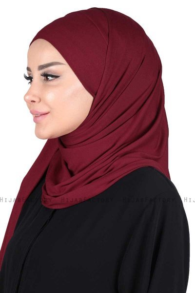 Kaisa - Hijab De Algodón Práctico Burdeos