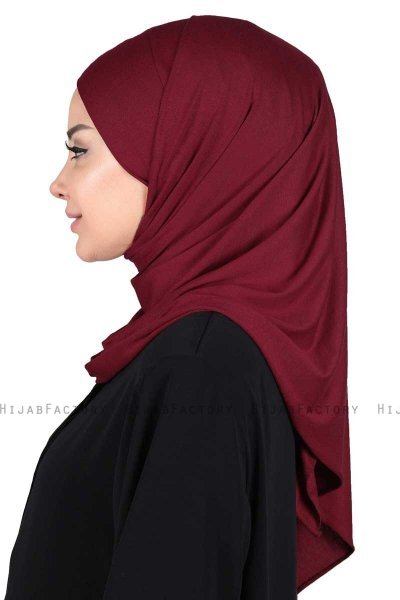 Kaisa - Hijab De Algodón Práctico Burdeos