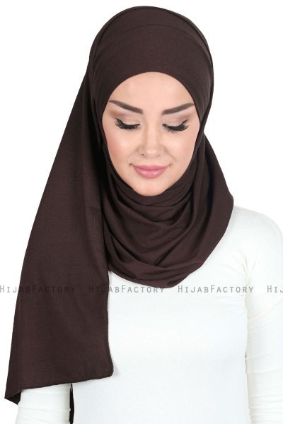 Kaisa - Hijab De Algodón Práctico Marrón