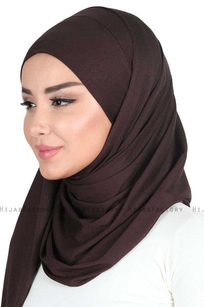 Kaisa - Hijab De Algodón Práctico Marrón