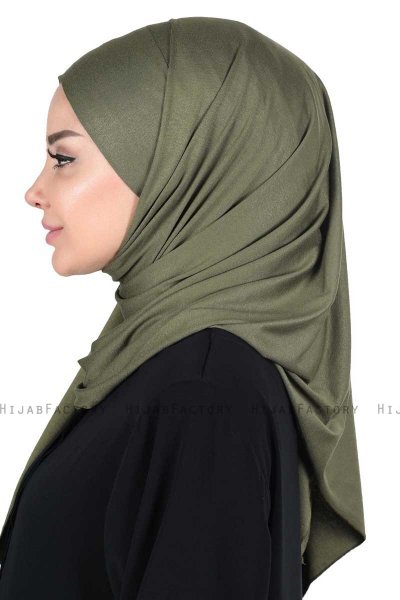 Kaisa - Hijab De Algodón Práctico Caqui