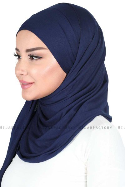Kaisa - Hijab De Algodón Práctico Azul Marino