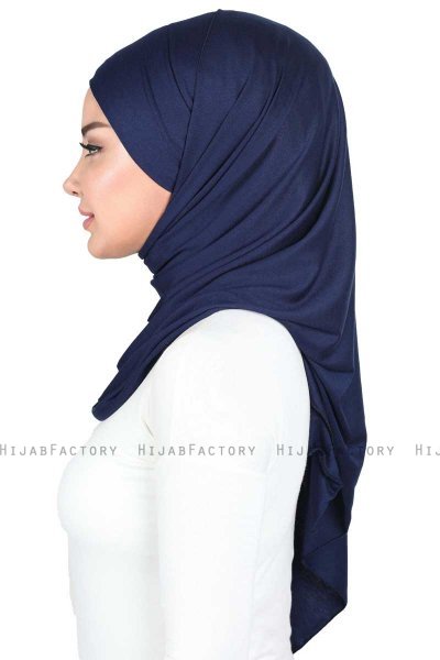 Kaisa - Hijab De Algodón Práctico Azul Marino