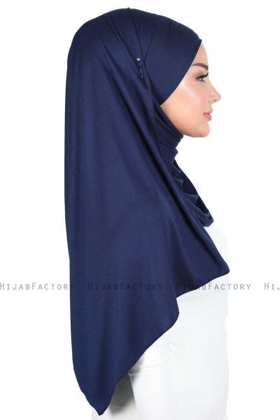 Kaisa - Hijab De Algodón Práctico Azul Marino