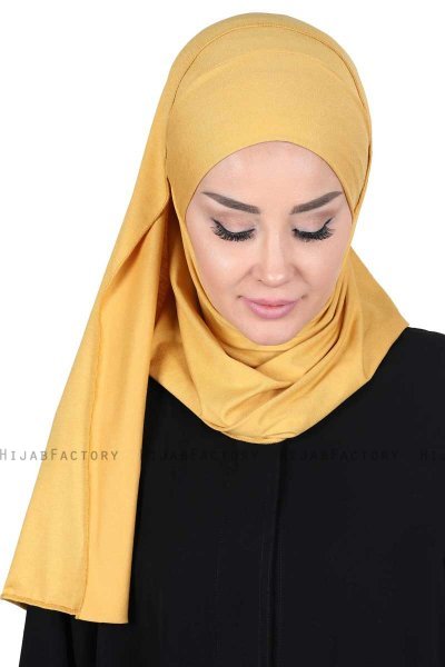 Kaisa - Hijab De Algodón Práctico Mostaza