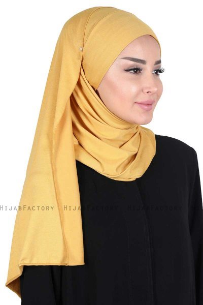 Kaisa - Hijab De Algodón Práctico Mostaza