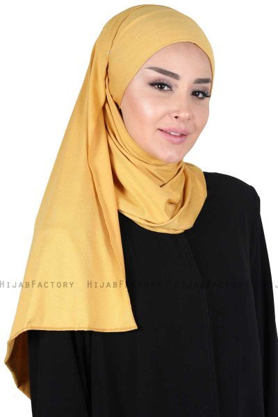 Kaisa - Hijab De Algodón Práctico Mostaza