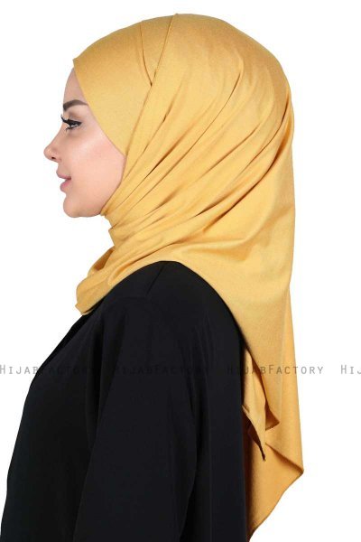 Kaisa - Hijab De Algodón Práctico Mostaza