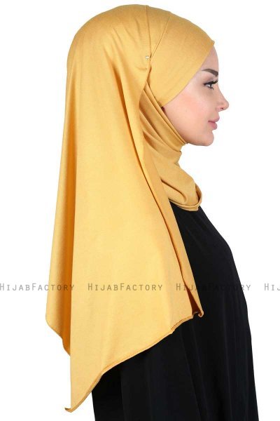 Kaisa - Hijab De Algodón Práctico Mostaza