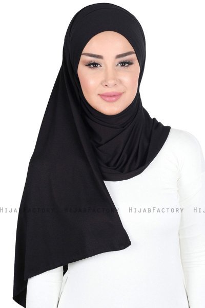 Kaisa - Hijab De Algodón Práctico Negro