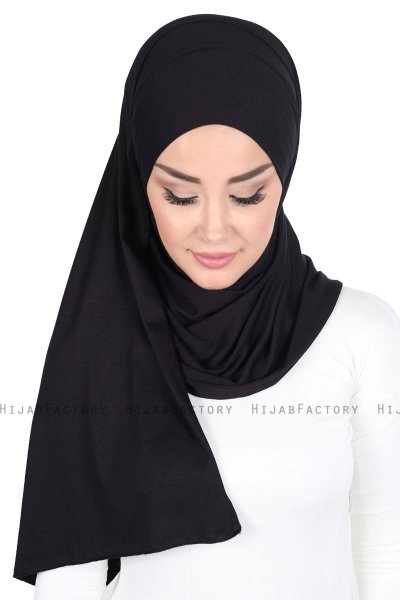 Kaisa - Hijab De Algodón Práctico Negro