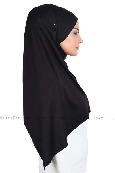Kaisa - Hijab De Algodón Práctico Negro