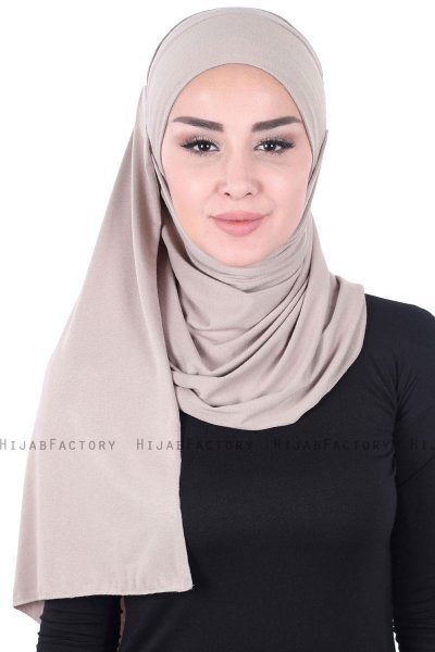Kaisa - Hijab De Algodón Práctico Taupe