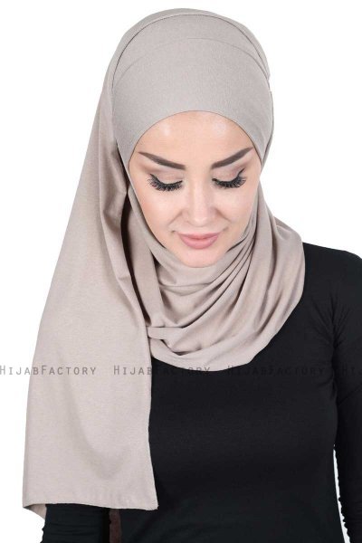 Kaisa - Hijab De Algodón Práctico Taupe