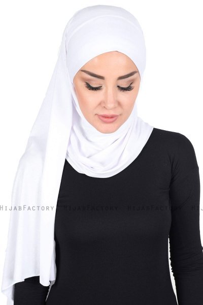 Kaisa - Hijab De Algodón Práctico Blanco