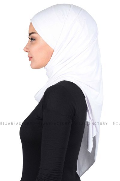 Kaisa - Hijab De Algodón Práctico Blanco