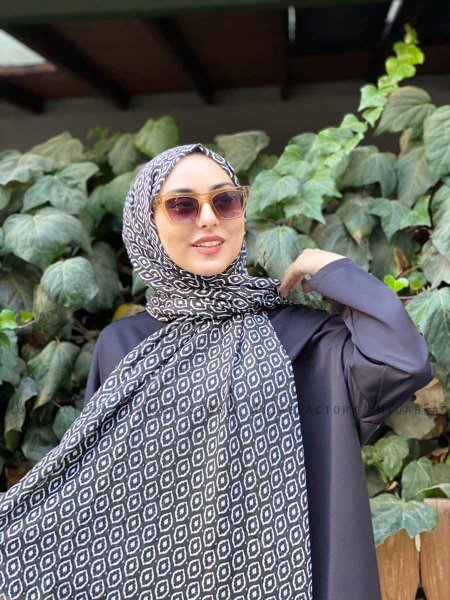 Kalila - Hijab Estampado De Algodón Verde Oscuro