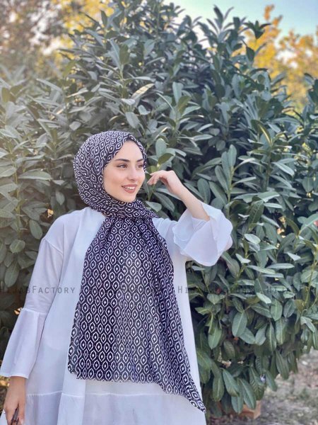 Kalila - Hijab Estampado De Algodón Negro