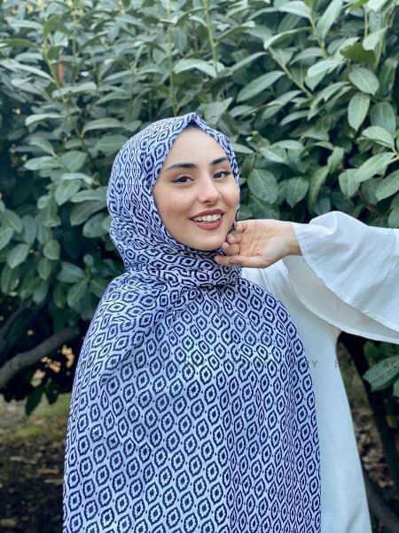 Kalila - Hijab Estampado De Algodón Blanco