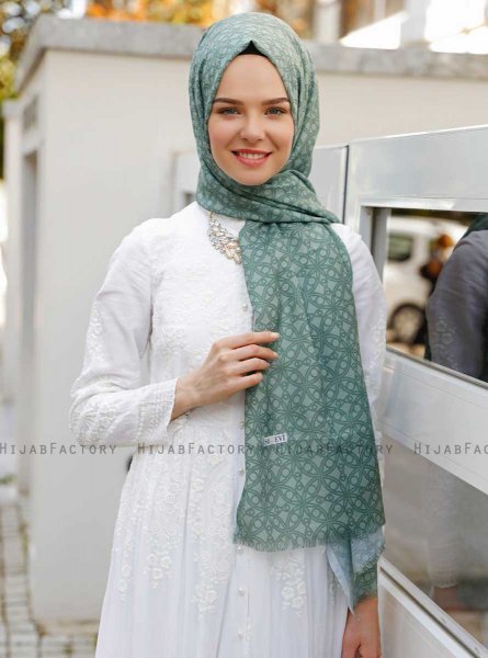 Khadija - Hijab Estampado Verde - Sal Evi