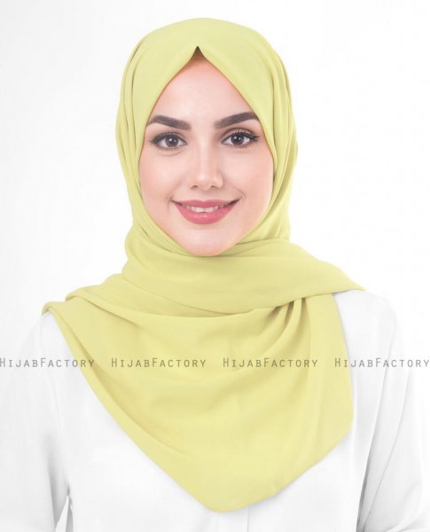 Lemon Grass Ljusgul Georgette Hijab 5XA45a