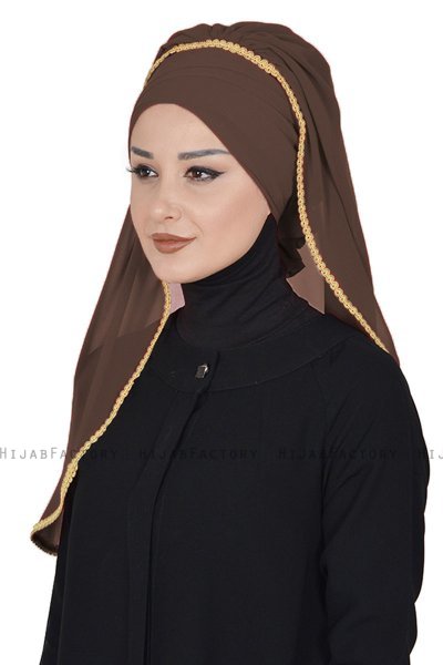 Louise - Hijab Práctico Marrón - Ayse Turban