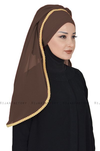 Louise - Hijab Práctico Marrón - Ayse Turban