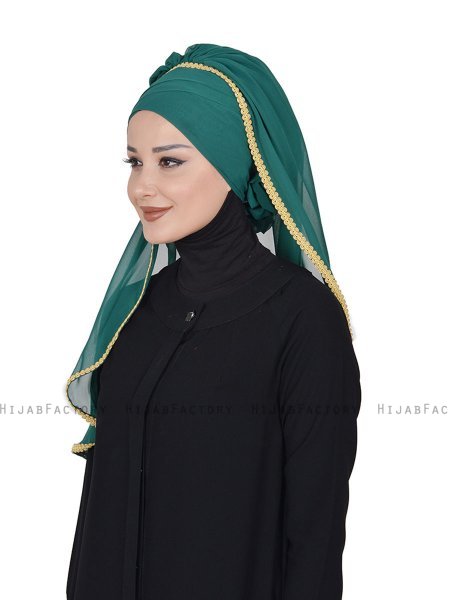 Louise - Hijab Práctico Verde Oscuro - Ayse Turban