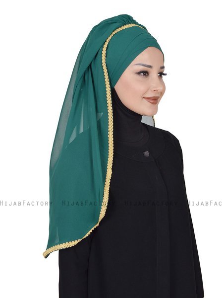 Louise - Hijab Práctico Verde Oscuro - Ayse Turban