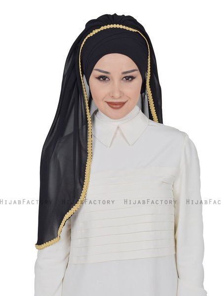 Louise - Hijab Práctico Negro - Ayse Turban