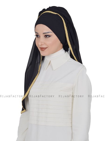 Louise - Hijab Práctico Negro - Ayse Turban